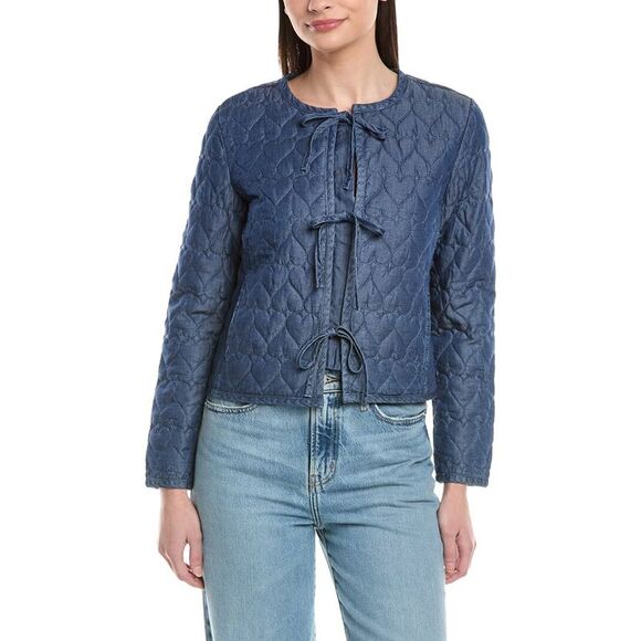 Nanette Nanette Lepore Jackets & Blazers - Nanette Nanette Lepore Womens  Quilted Hearts Jacket, Blue